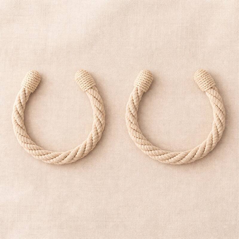 Elegant Rope Curtain Tie Backs Decorative Holdbacks - 2 Tiebacks - Ecru