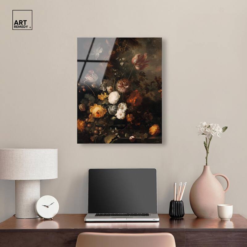 Shadowed Petal Secrets II Acrylic by Art Remedy, Ready to Hang