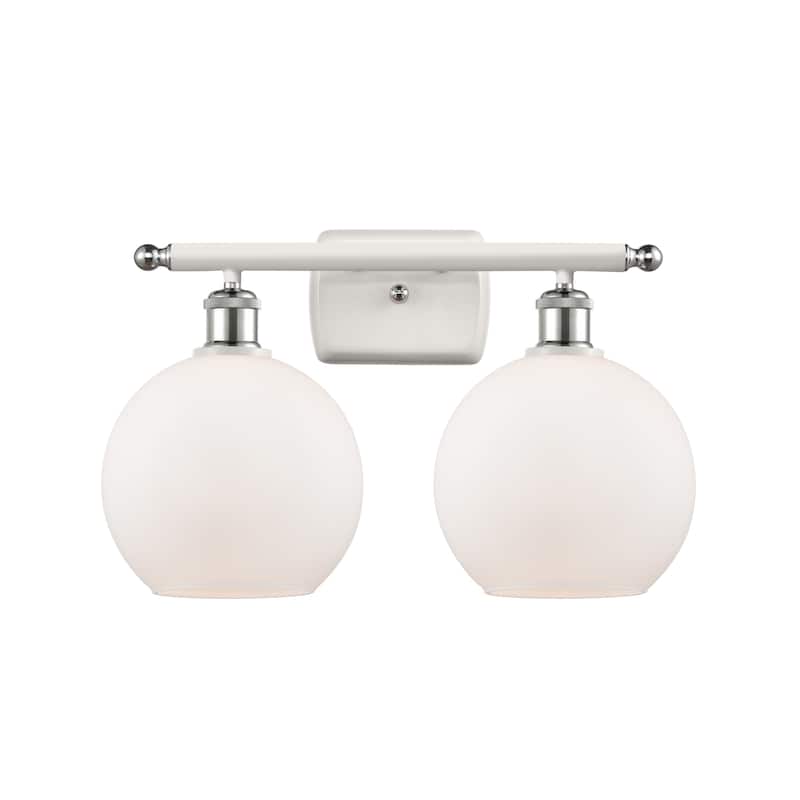 Innovations Lighting 516-2W-11-18 Athens Vanity Athens 2 Light 18" - White and Polished Chrome / Matte White