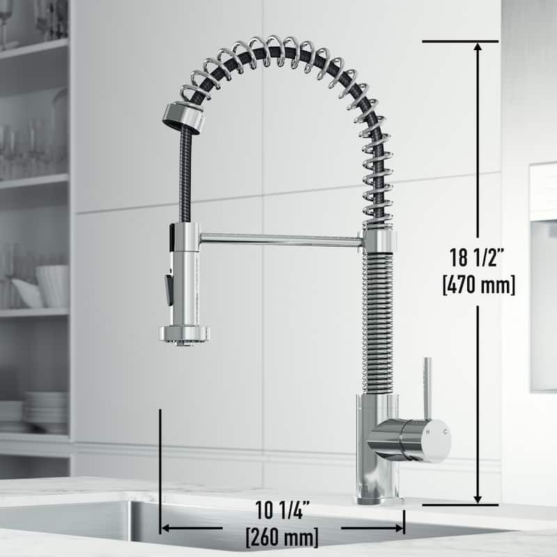 VIGO Edison 19" H Single Handle Pull-Down Sprayer Kitchen Faucet