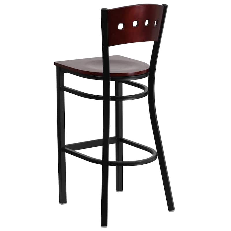 2 Pk. Hercules Series Decorative 4 Square Back Metal Restaurant Barstool - 19.75"W x 20"D x 43"H