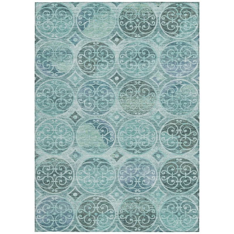 HomeRoots Trellis Transitional Rectangle Outdoor Rug