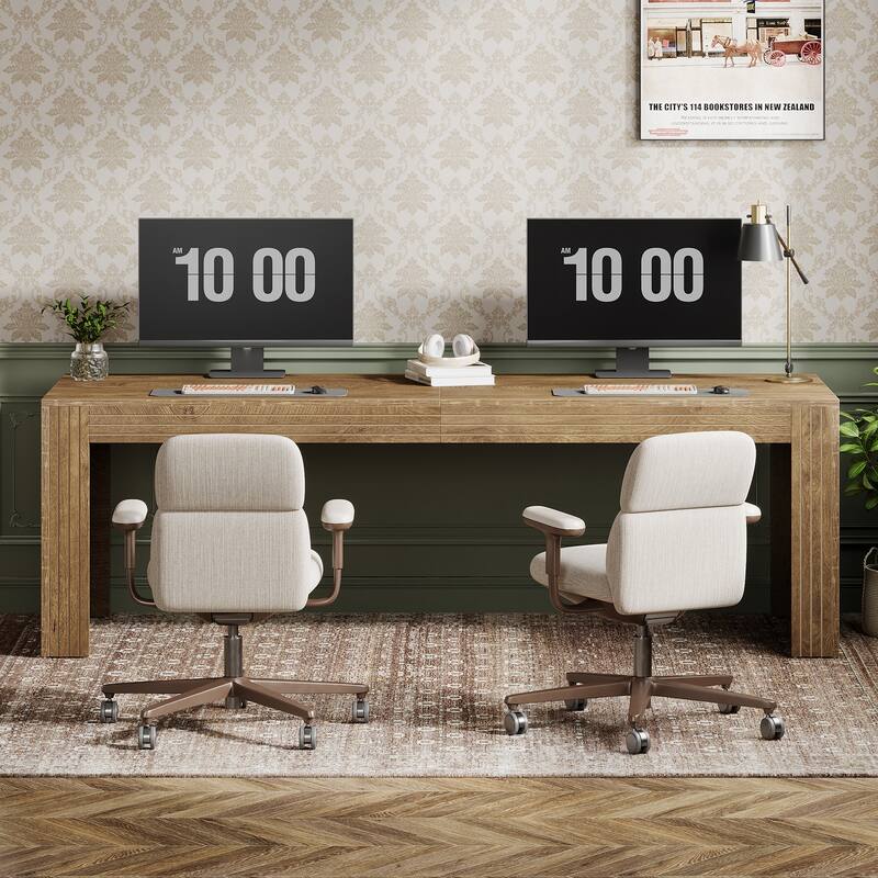 79 Inch Extra Long Desk, Two Person Desk Double Desk for Home Office