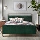 preview thumbnail 1 of 8, angelo:HOME Doreen Upholstered Queen Platform Bed Emerald Green