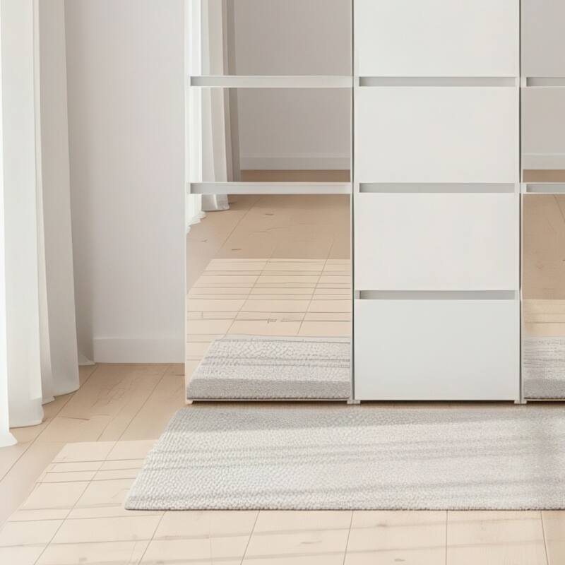 Elise Modular Wood Closet System with Mirror in White - 47.1"D x 17.72"W x 70.9"H