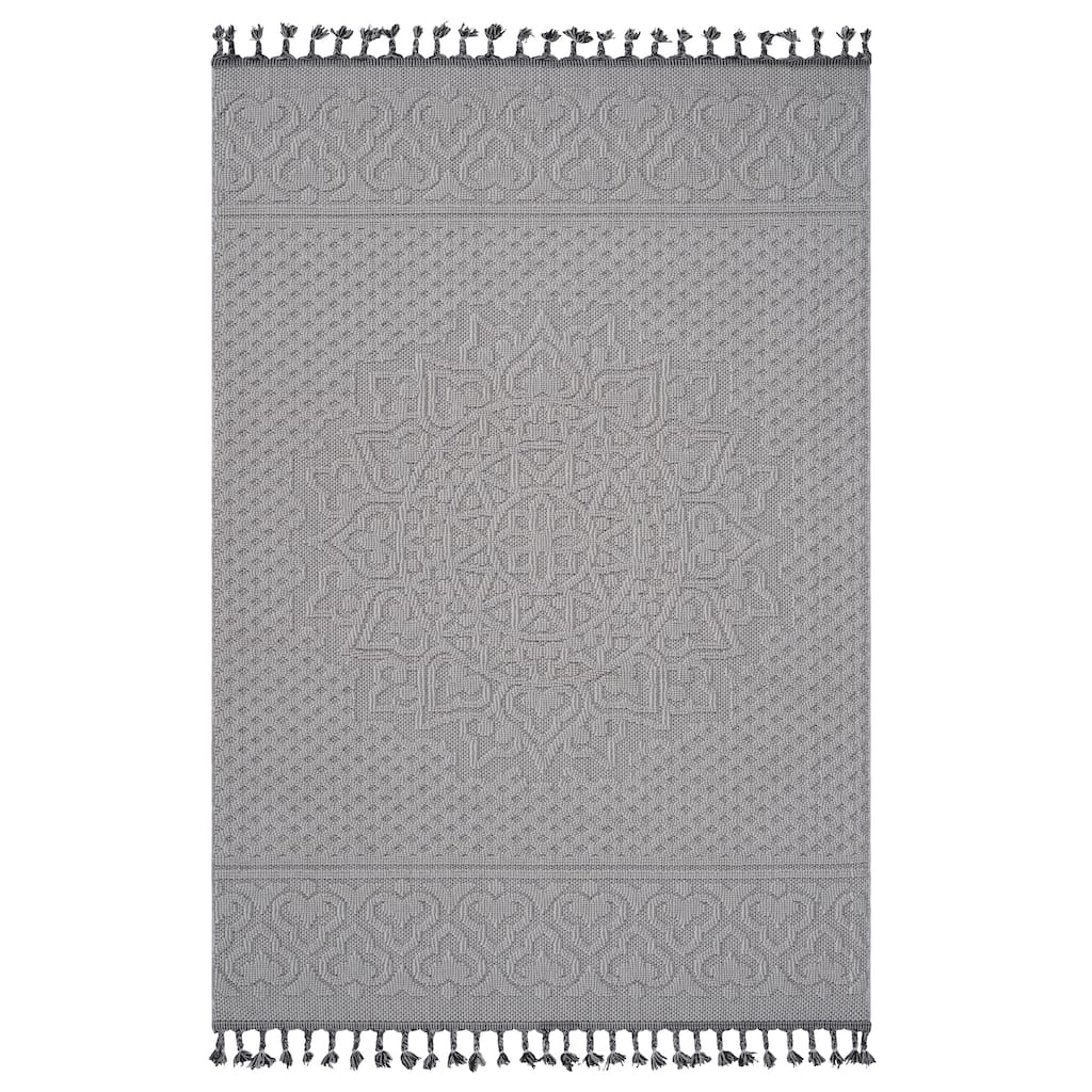 LOOM & LUXE Collection White/Ivory/Medallion Indoor/Outdoor Area Rug