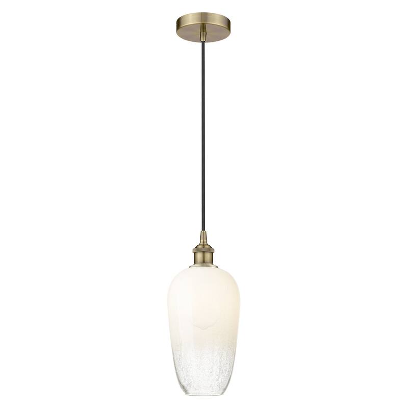Innovations Lighting Endless Possibilities Edison - Brookhaven Flute - 1 Light 7" Cord Hung Mini Pendant - Antique Brass/Opal