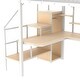 preview thumbnail 9 of 8, Metal Full Loft Bed w/Desk, Storage Stairs, Wardrobe, Shelves - White