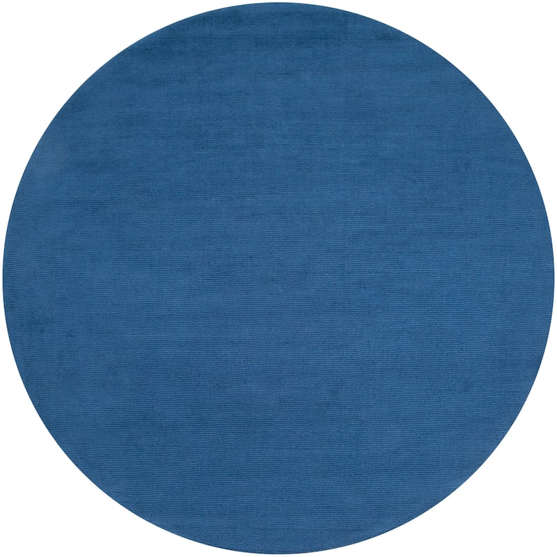 Livabliss Mystique Minimalist Solid Area Rug - 8' x 8' Round - Dark Blue - Round