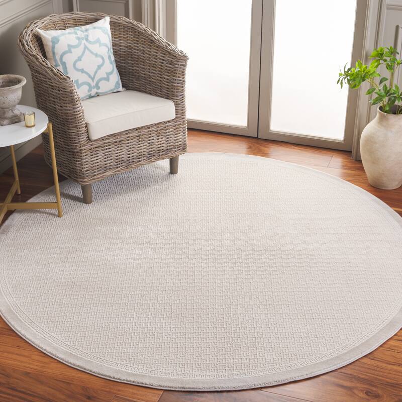 SAFAVIEH Prestige Jinnie Modern & Contemporary Rug - 6'7" Round - Beige