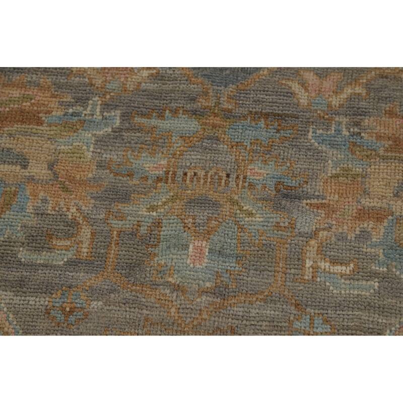 Hand Knotted Oriental 100% Wool Carpet Transitional Medallion Navy Blue & Blues Oushak Area Rug - 9' 9'' X 8' 3''