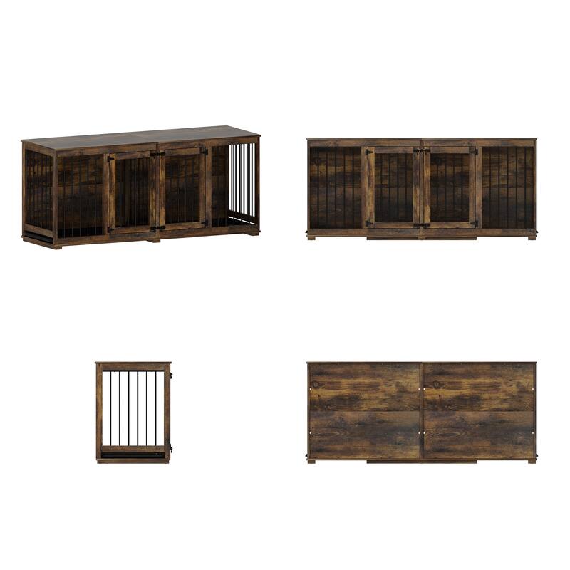 Multi-functional Pet Crate with Secure Locks - Versatile Color Console