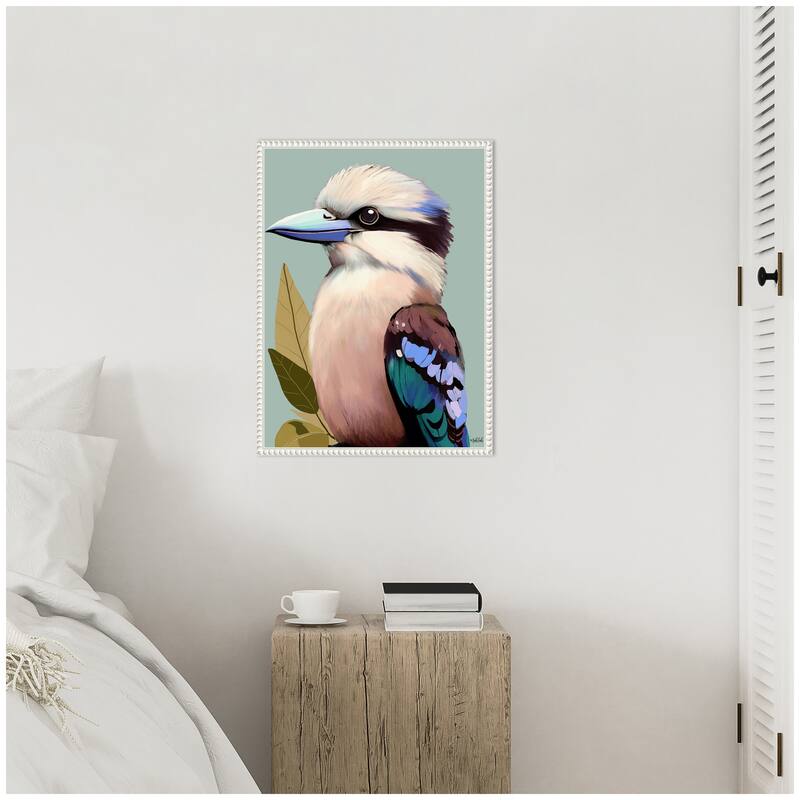 Kate and Laurel Sylvie Burrill Kookaburra Framed Canvas by Inkheart Designs