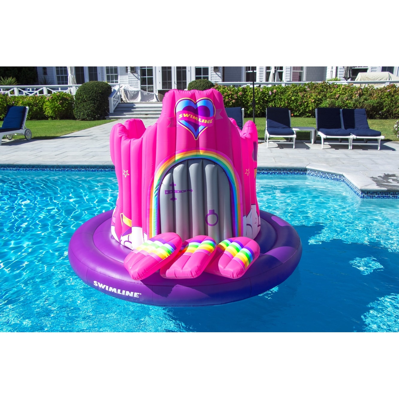 Unicorn Castle Inflatable Island Swimming Pool Float 82