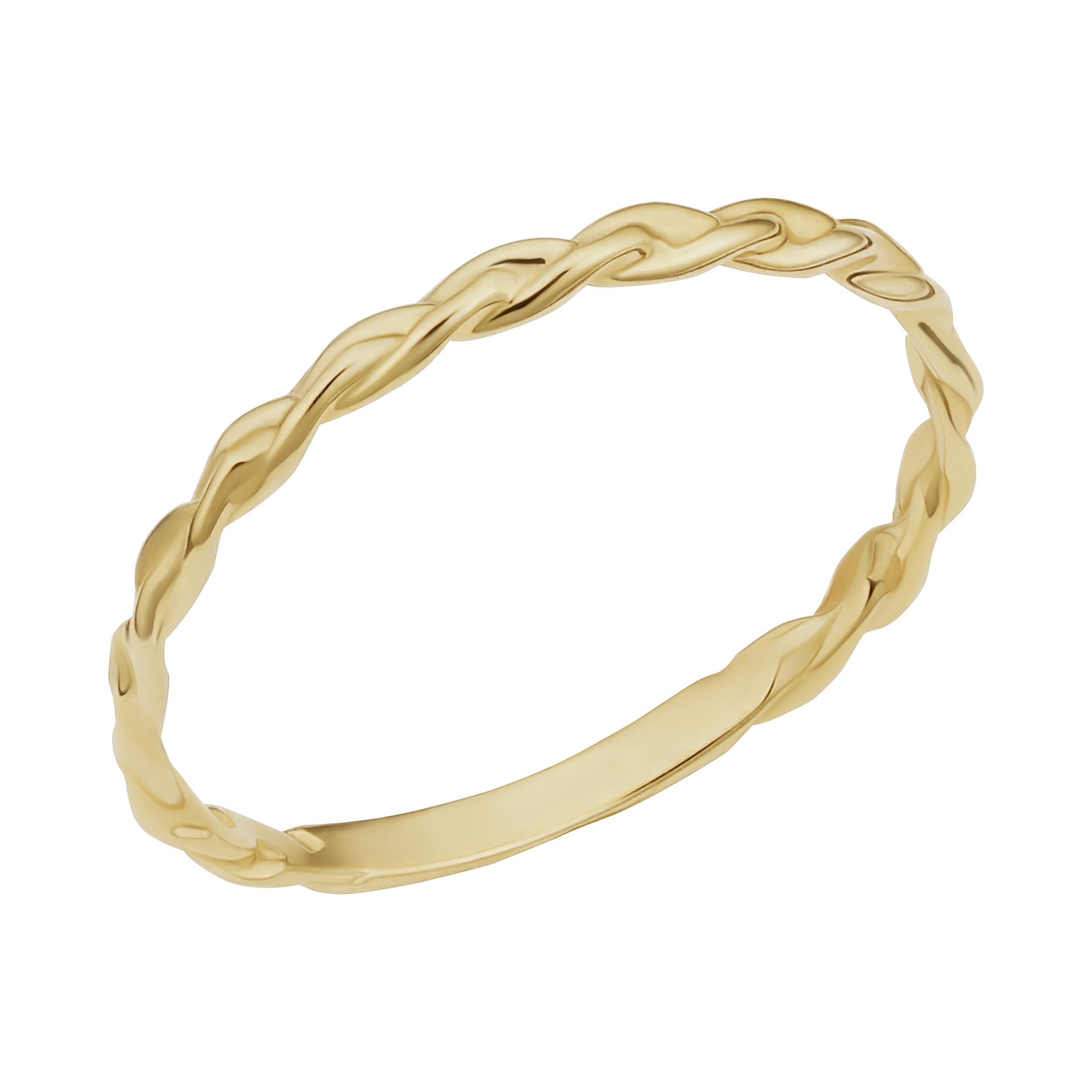 Au Naturale 14k Yellow, White or Rose Gold Braided Band Ring for Women (1.6 millimeters)