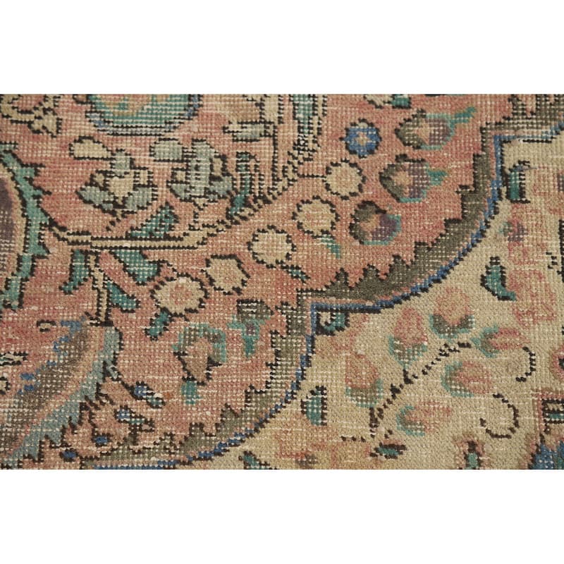 Traditional Tabriz Persian Vintage Rug Hand-Knotted Wool Carpet - 6'6" x 9'8"