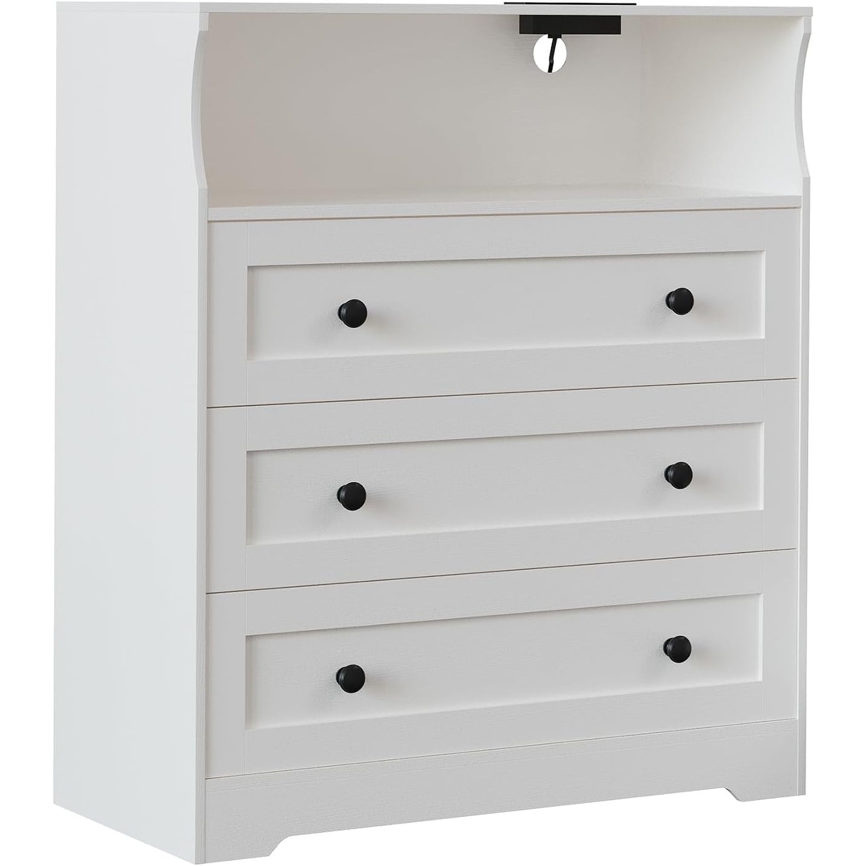 Tall 3 Drawer Wooden Dresser, Compact Storage Chest for Bedroom, Closet, Living Room, Entryway