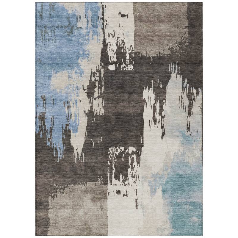 Machine Washable Indoor/ Outdoor Contemporary Fusion Chantille Rug