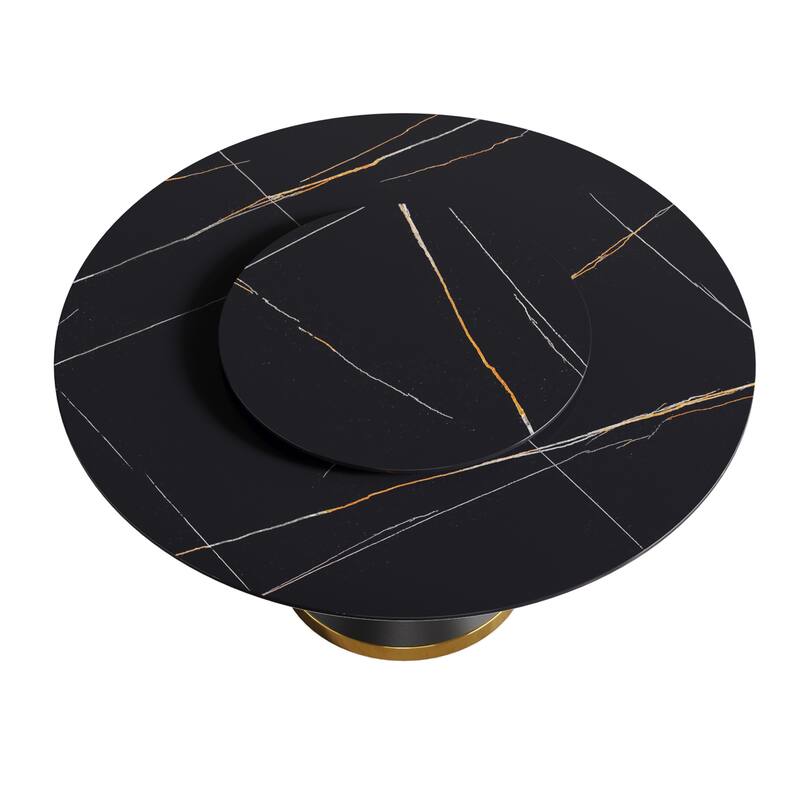 59" Round Dining Table Modern Kitchen Table for 6~8 People