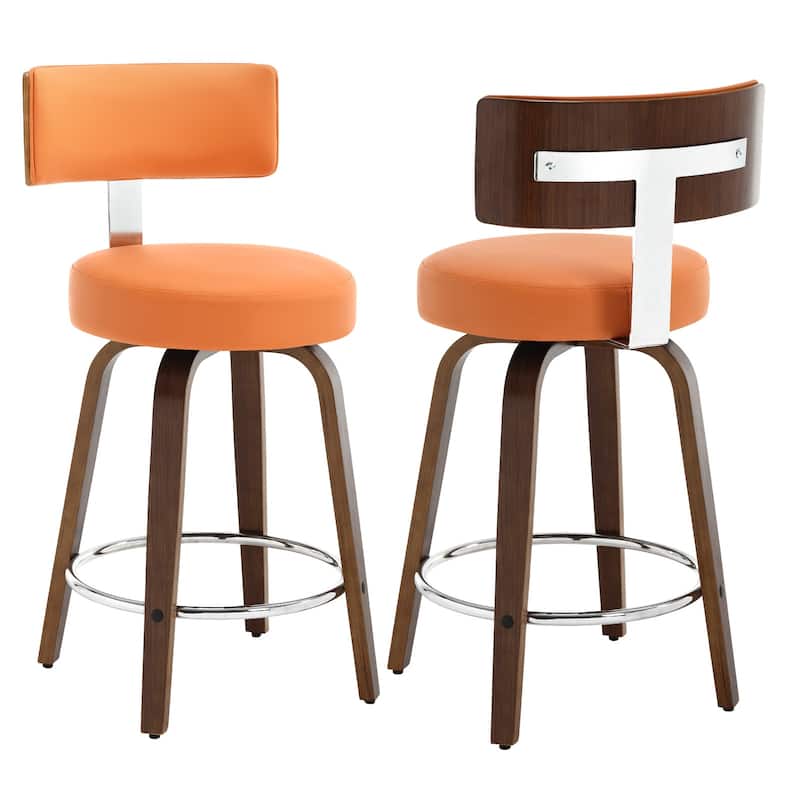 Faux Leather Upholstered Swivel Counter/ Bar Stools Set of 1/2/4