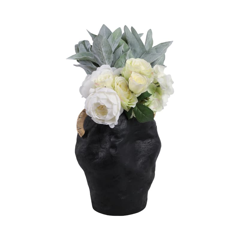 Handcrafted Terracotta Vase with Woven Handles for Modern Home Decor
