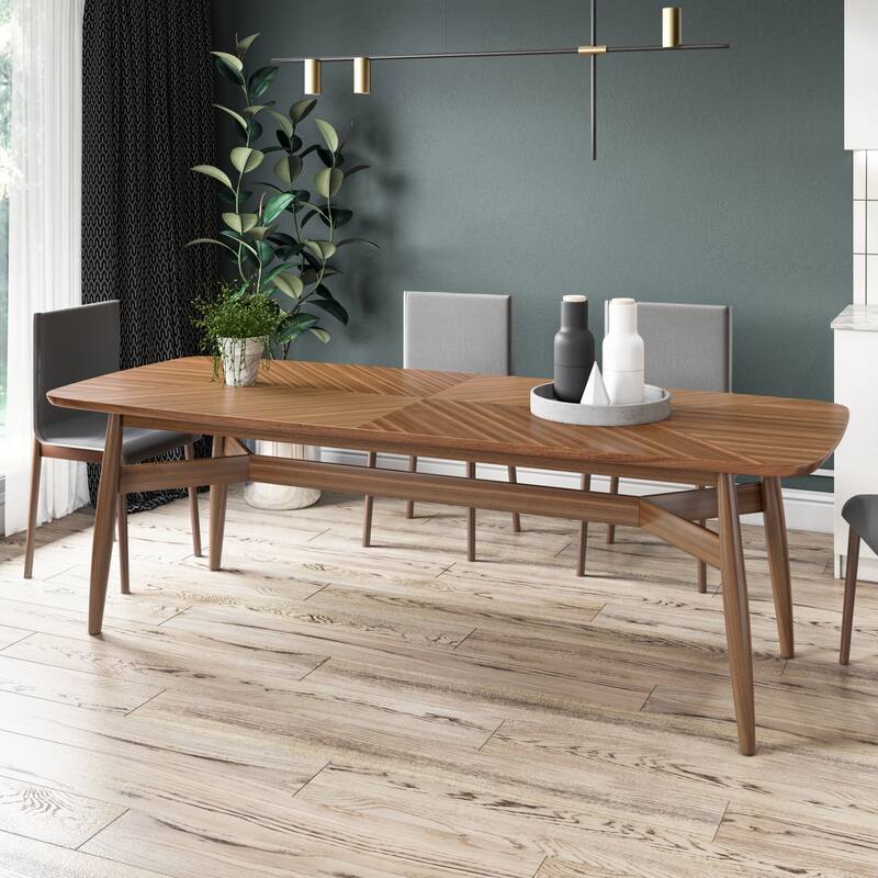Modrest Ackley Modern Walnut Rectangular Dining Table - Walnut