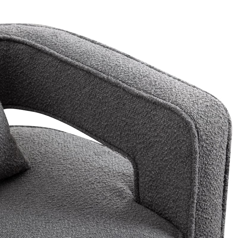 Accent Open Back Chair Modern Comfy Sofa Chair With Base, Club Chair Leisure Arm Chair For Lounge