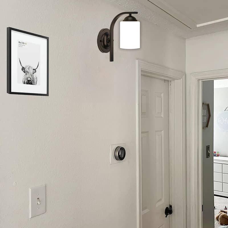 2 Pack light fixtures matte black wall lights ‎glass, metal bathroom sconces