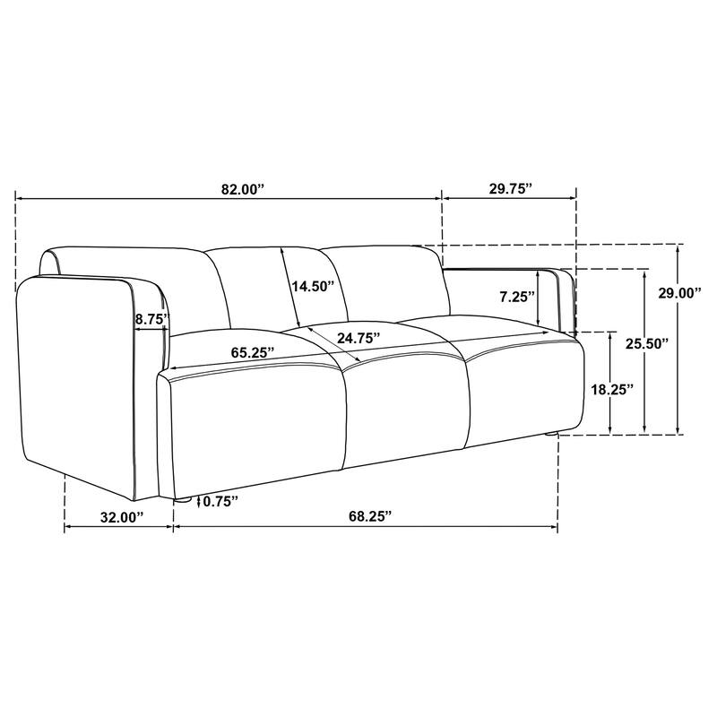 Dorset Upholstered Round Track Arm Sofa Set - N/A