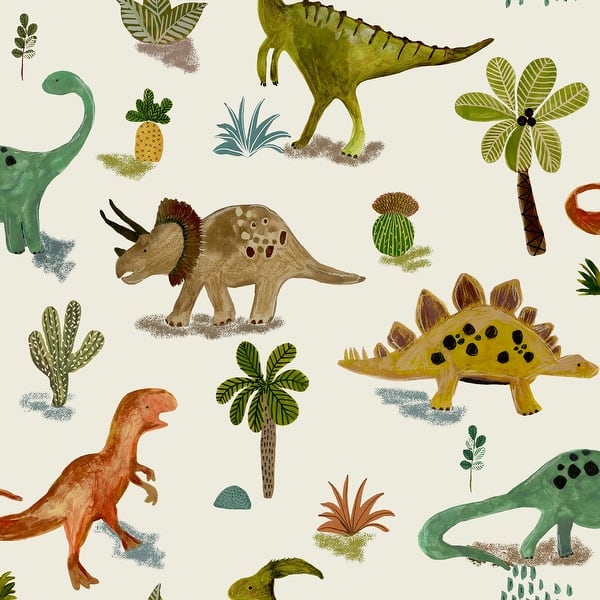 slide 2 of 4, NEXT Prehistoric Dinosaur and Friends Natural Wallpaper