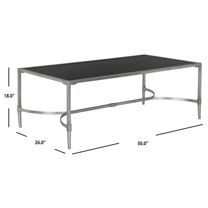 SAFAVIEH Jovita Gold Coffee Table - 50" x 26" x 18" - 50Wx26Dx18H - Silver