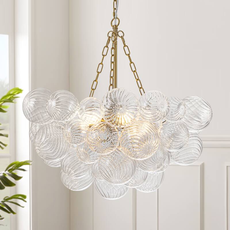 Starsky 6-Light Swirled Bubble Glass Globe chandelier