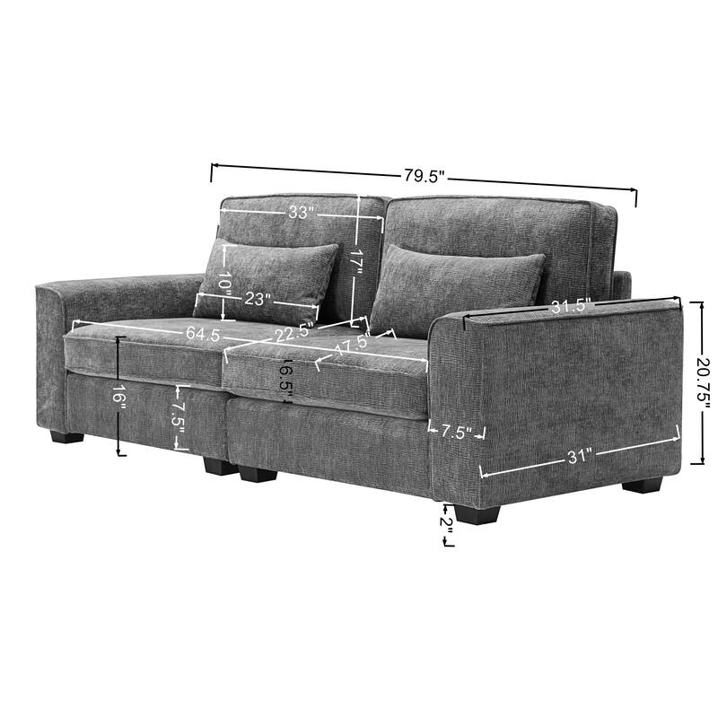 Compact 2-Seater Loveseat Sofa, Plush Cushion Couch for Small Spaces, Living Room, or Dorm