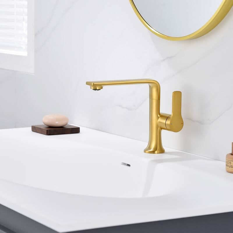 Luxier Varen Single Hole Single-Handle Bathroom Faucet with drain