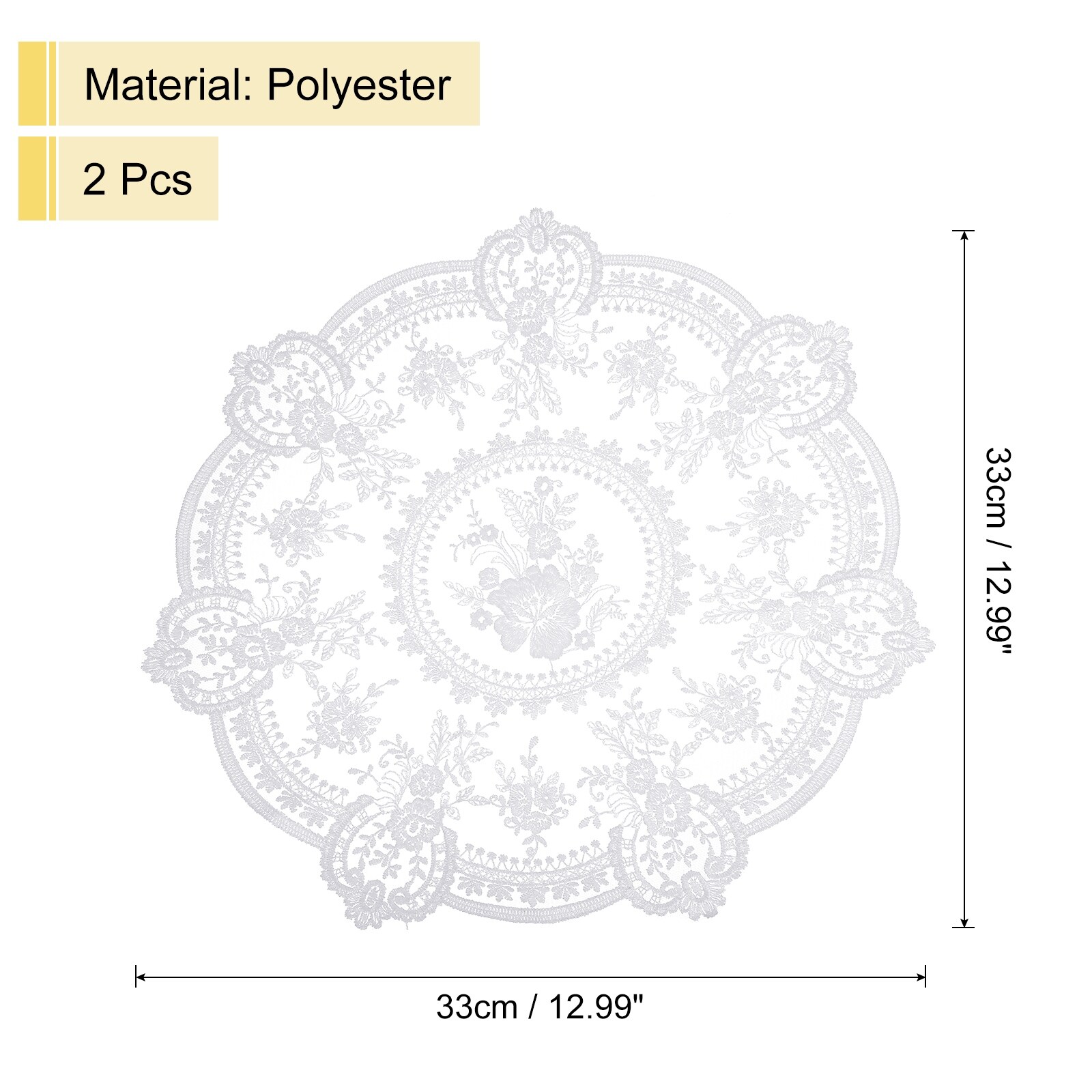 Retro Lace Placemats, French Crochet Doilies Delicate Embroidered Vase Mat Coaster for Home Decoration