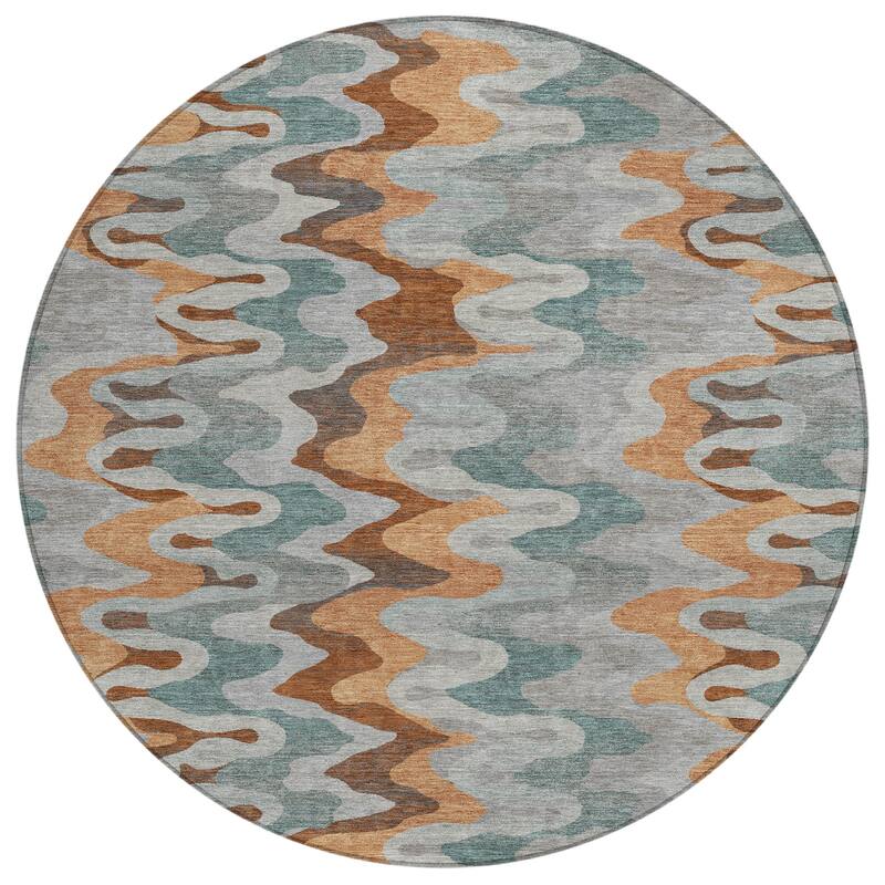 Machine Washable Indoor/ Outdoor Modern Mason Chantille Rug