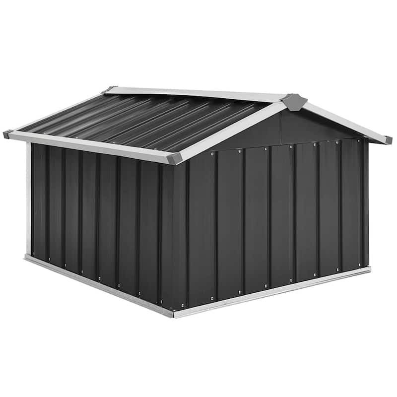 vidaXL Garden Robot Lawnmower Shed Storage House Patio Garage Galvanized Steel