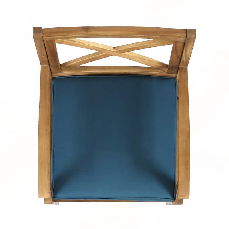 2pcs Dining Chair with with 2 Cushions for Backyard and Garden