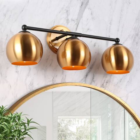 Modern Gold Black Vanity Light Bathroom 3-Light Metal Wall Sconce for Powder Room - 22.5'' L x 7'' W x 8'' H