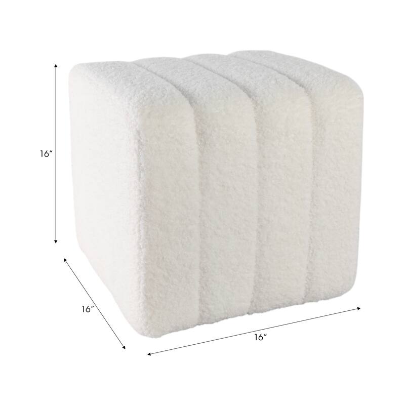 Modern Ottoman with Channel-Tufted Design - Upholstered Accent Cube