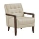 preview thumbnail 58 of 71, Leland Leather Match Accent Chair Beige