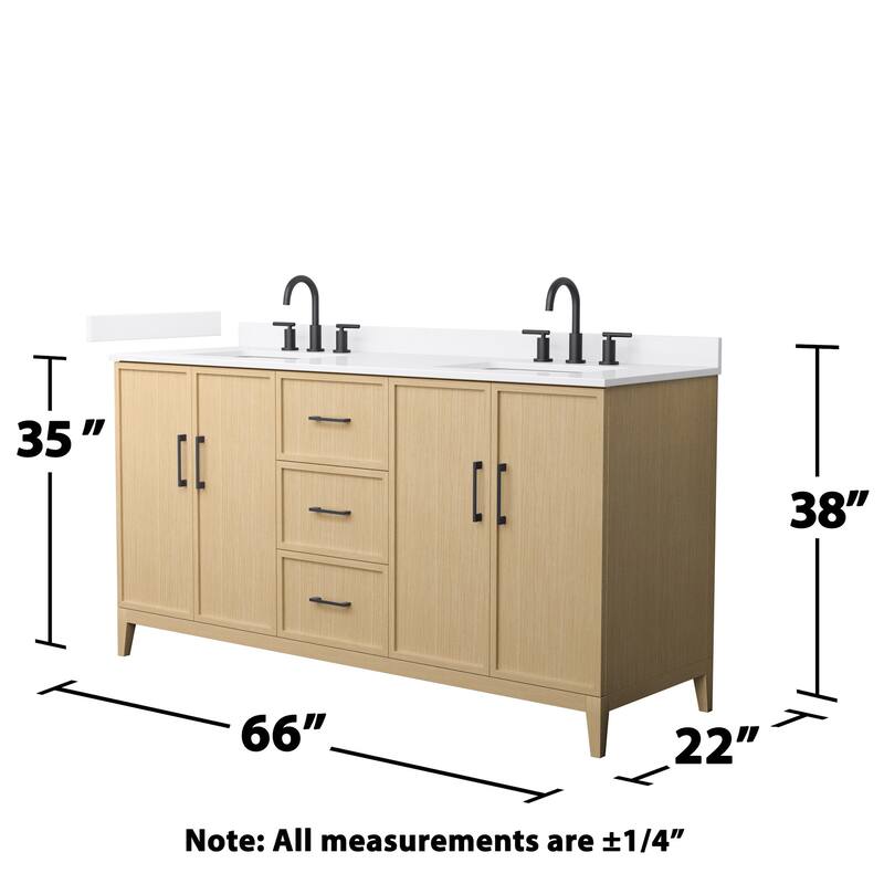 Wyndham Collection WCH717166D-QTZ-US3MXX Elan 66" Free Standing Double