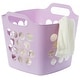 preview thumbnail 11 of 21, Flexible Plastic Laundry Basket - Square Storage Hamper with Side Handles for Easy Carrying - 28 Litter Purple