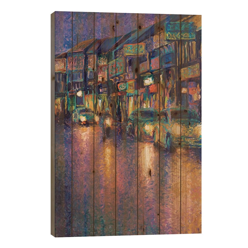 My Thai Headlights Print On Wood by Iris Scott - Multi-Color - 40x26x1.5