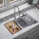 preview thumbnail 6 of 10, Karran Elite WST-28-PK1 Top Mount 33" Double Bowl Stainless Steel Workstation Kitchen Sink