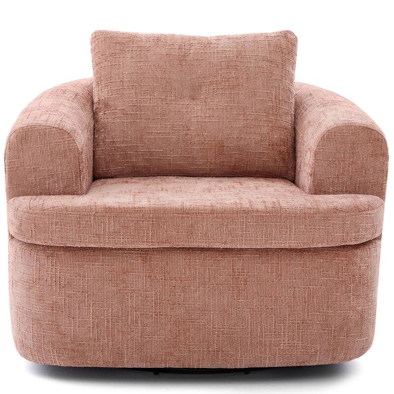 360°Swivel Sofa Chair Accent Barrel Chair 36.6" Swivel Round Chair with Dual-layer Cushion Design