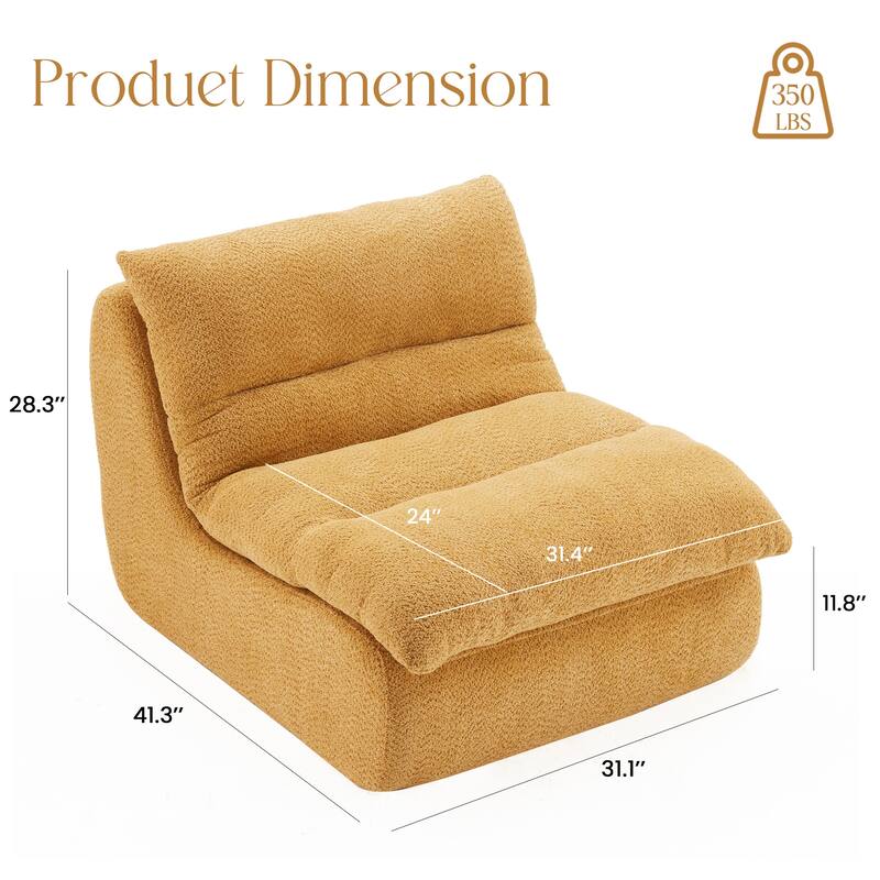 Upholstered Accent Sofa, Modern Armchair with Soft Cushioned Seat, Stylish Sofa for Living Room, Bedroom, or Office