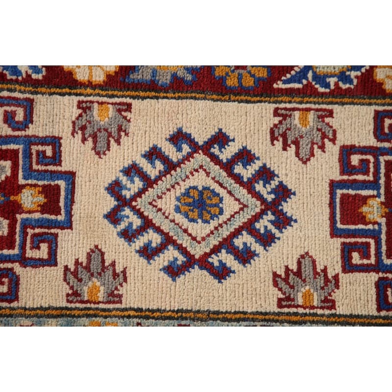 Gray Kazak Living Room Area Rug Hand-Knotted Wool Carpet - 6'9" x 10'2"