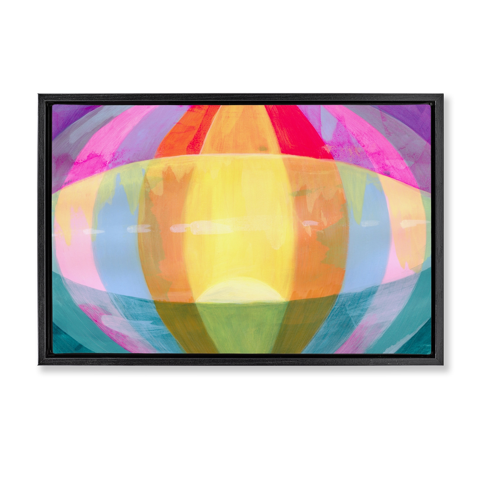Stupell Rounded Neon Flare Framed Floater Canvas Wall Art Design By Grace Popp