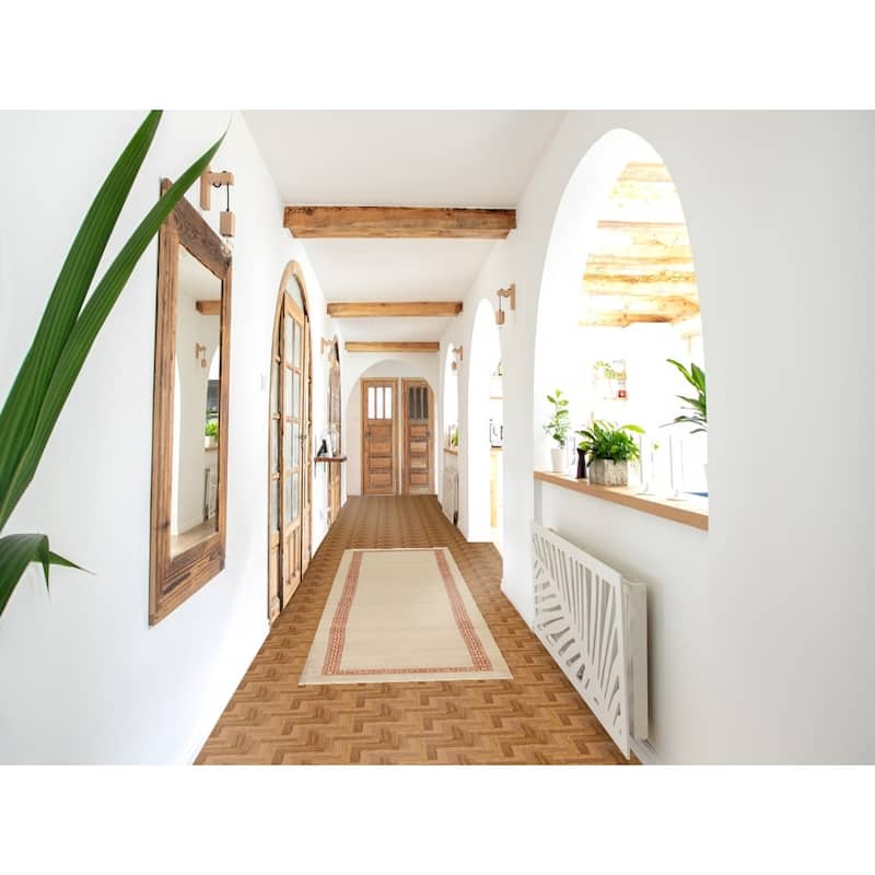 Bordered Neutral Gabbeh Kashkoli Oriental Runner Rug Wool Hand-knotted - 2'5" x 9'10"